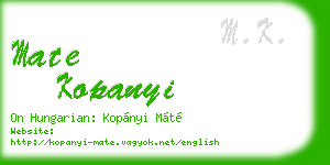 mate kopanyi business card